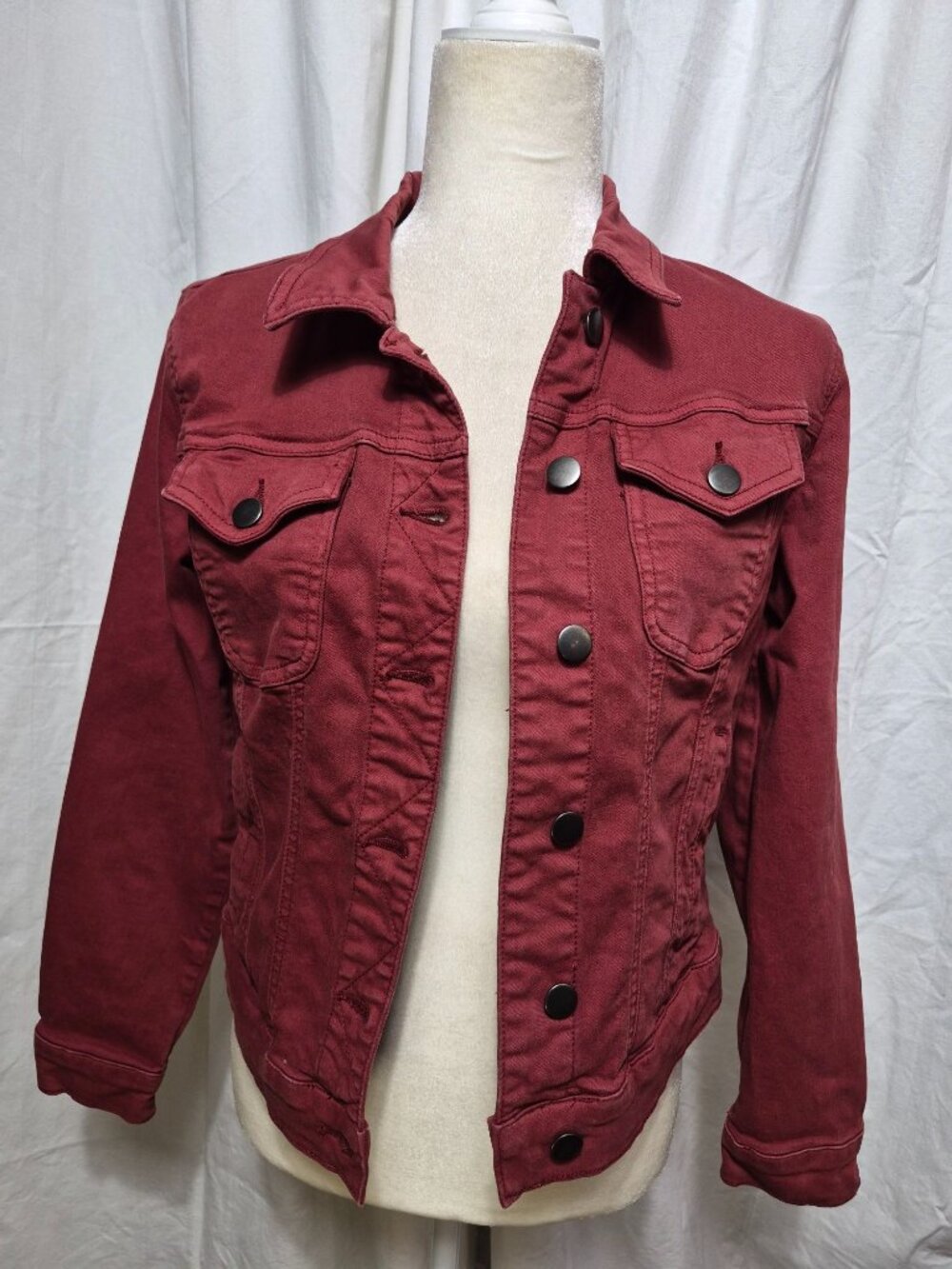 Prosperity Small Rust Denim Button Up Outdoor Trucker Boho Jacket
